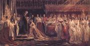 Charles Robert Leslie Queen Victoria Receiving the Sacrament at her Coronation 28 June 1838 (mk25) Spain oil painting reproduction